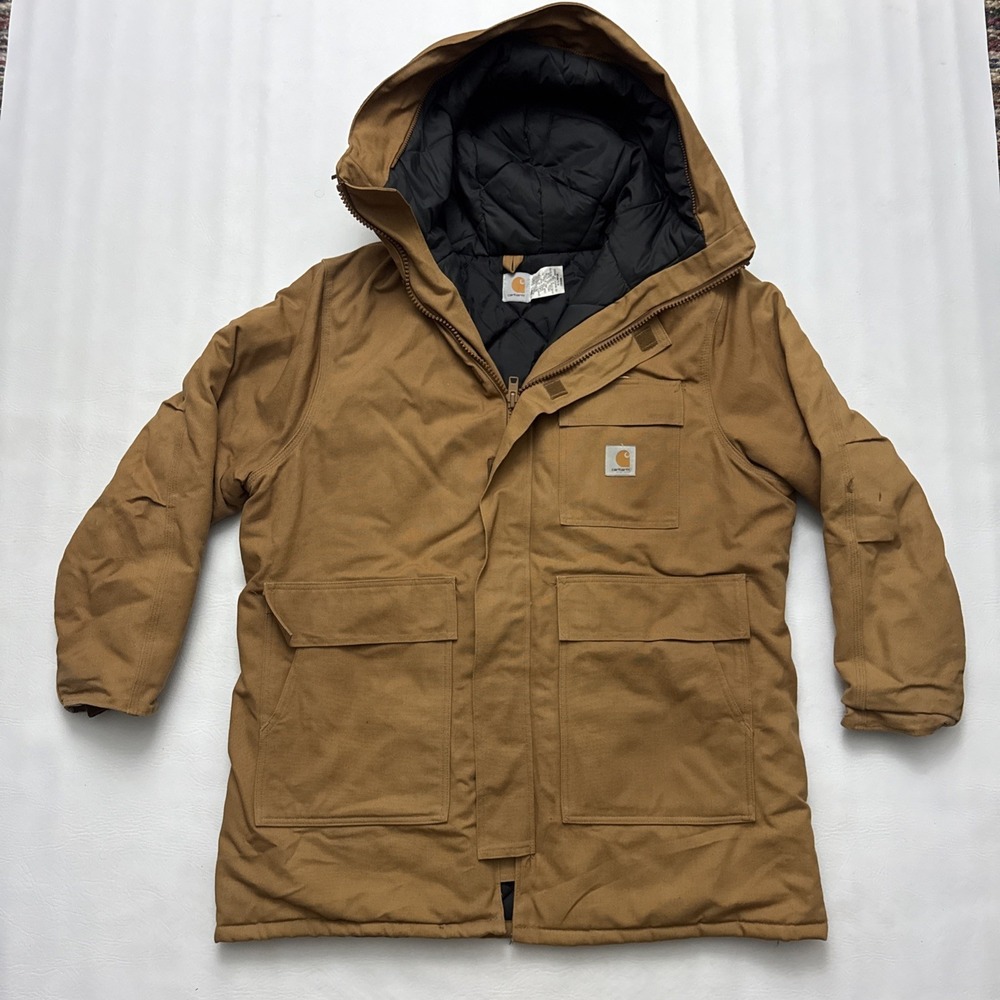 Vtg 90s Carhartt Quilt Lined Jacket Mens XL Workwear Duck Arctic USA CQ386